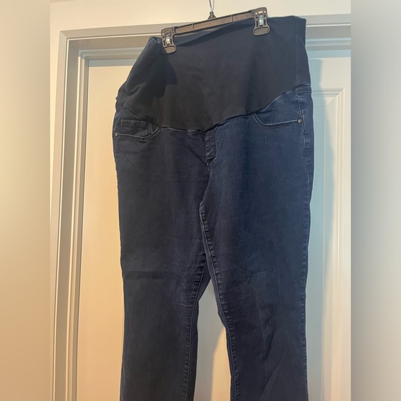Thyme maternity dark blue slim fit stretch jeans (denim) size XXL, tall (long) - Picture 2 of 4